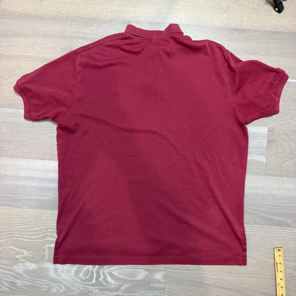 Polo Ralph Lauren Mens XL‎ Burgundy Maroon Short Sleeve Pique Polo Shirt Cotton